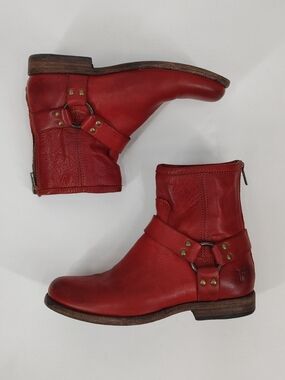 Frye Phillip Harness Leather Ankle Boots
